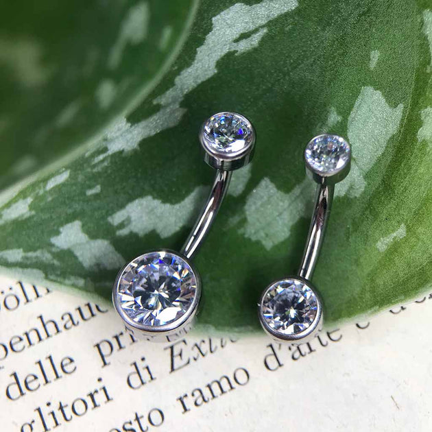 Piercing Pour Nombril En Acier 316L - Diamètre 8mm, Calibre 14g (1,6mm) - Neuf Sans Emballage